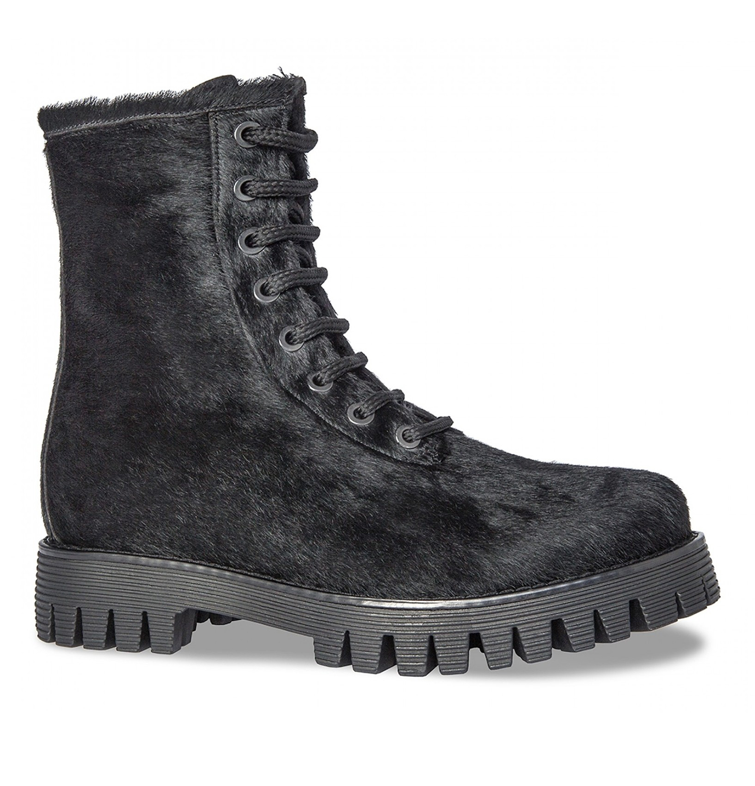 Black Snake - Elevator Boots in Pony skin leather from 2.4 to 4 inches
