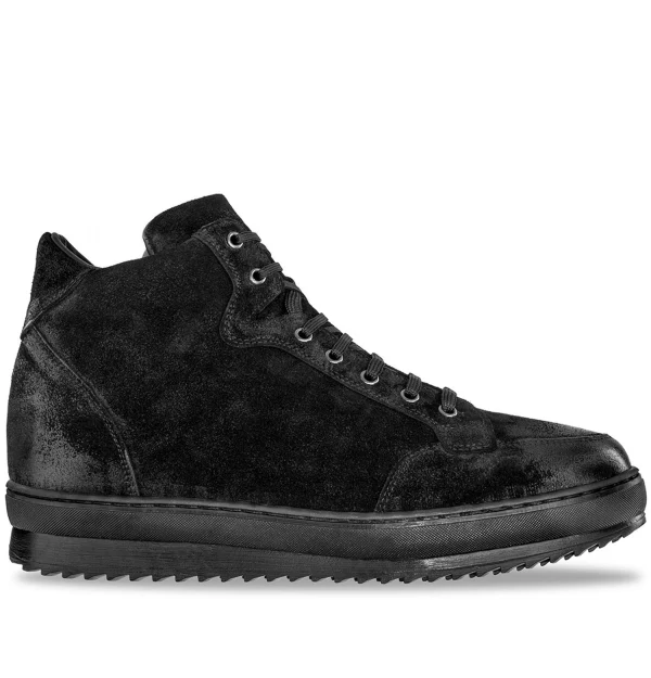 Gotham - Elevator Sneakers in suede leather from 2.4 to 4 inches