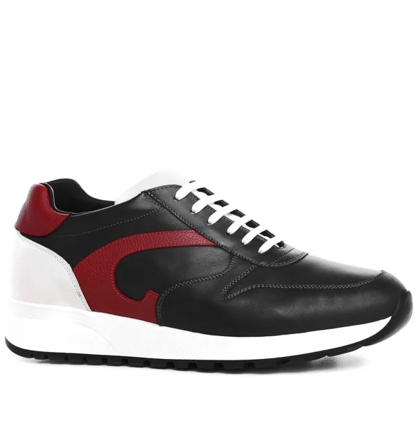 Fort Worth - Elevator Sneakers in Full Grain Leather from 2.4 to 3.1 inches