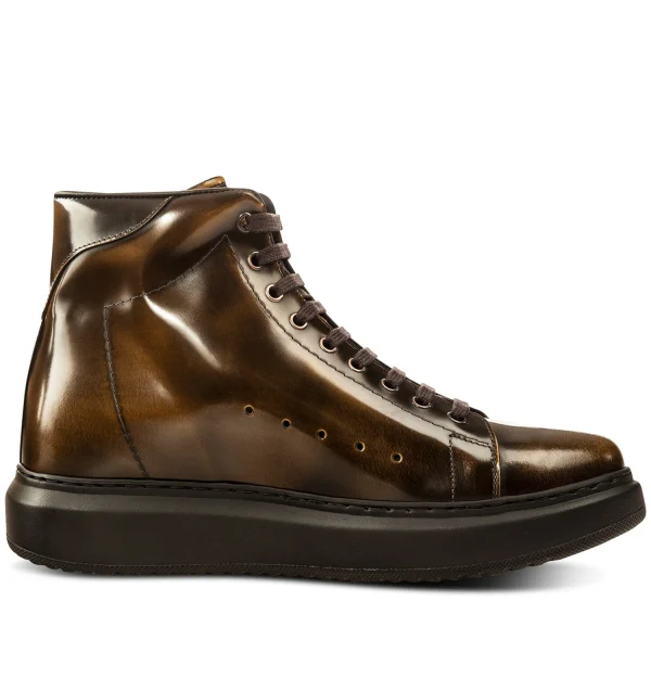 Juneau - Elevator Sneakers in Brushed Leather from 2.4 to 3.1 inches