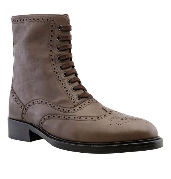 Dallas - Elevator Boots in Leather/fabric mix from 2.4 to 4 inches