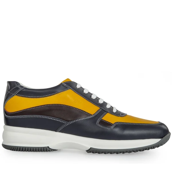 Rio - Elevator Sneakers in Full Grain Leather from 2.4 to 4 inches