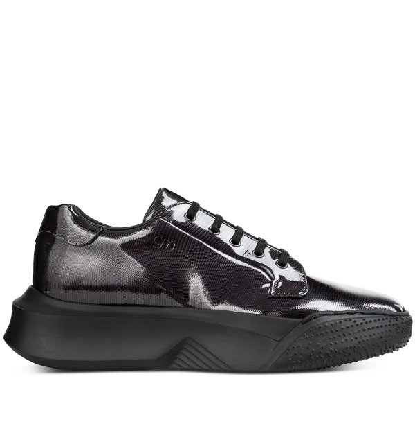 Biskra - Elevator Sneakers in Anacond Effect Patent Leather from 2.4 to 4 inches
