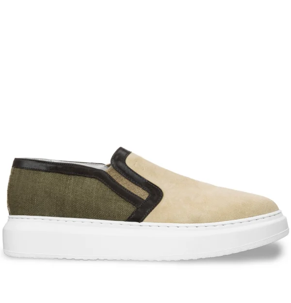 Bangkok - Elevator Slip-Ons in leather/Fabric up to 2.4 inches