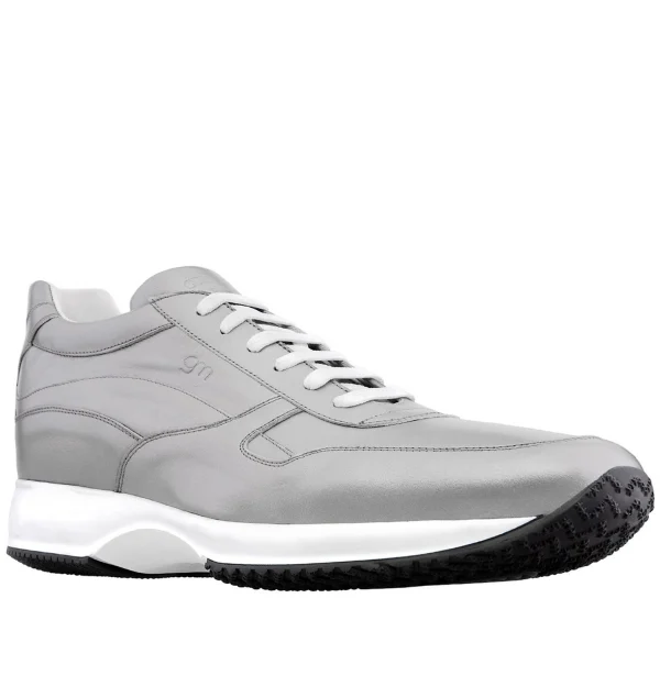 Barcelona W - Elevator Sneakers in Full Grain Leather from 2.4 to 4 inches