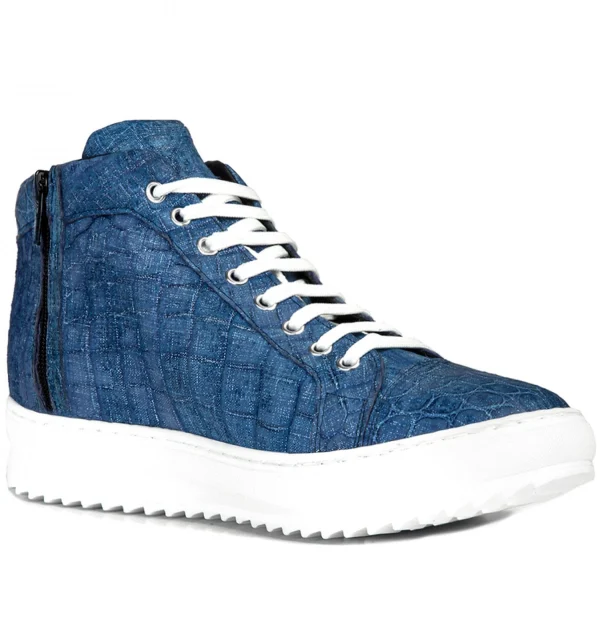 Boracay - Elevator Sneakers in Crocodile Leather from 2 to 2.75 inches