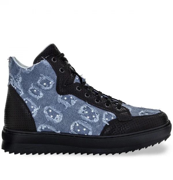 Savannah - Elevator Sneakers in Leather/fabric mix from 2.4 to 4 inches