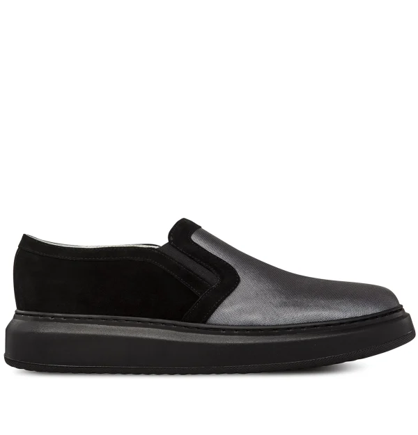 Incheon - Elevator Slip-Ons in Leather/fabric mix up to 6 cm