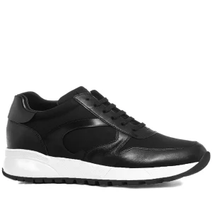 Arkansas - Elevator Sneakers in Leather/fabric mix from 2.4 to 3.1 inches