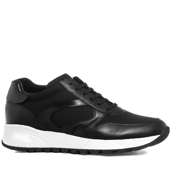 Arkansas - Elevator Sneakers in Leather/fabric mix from 2.4 to 3.1 inches