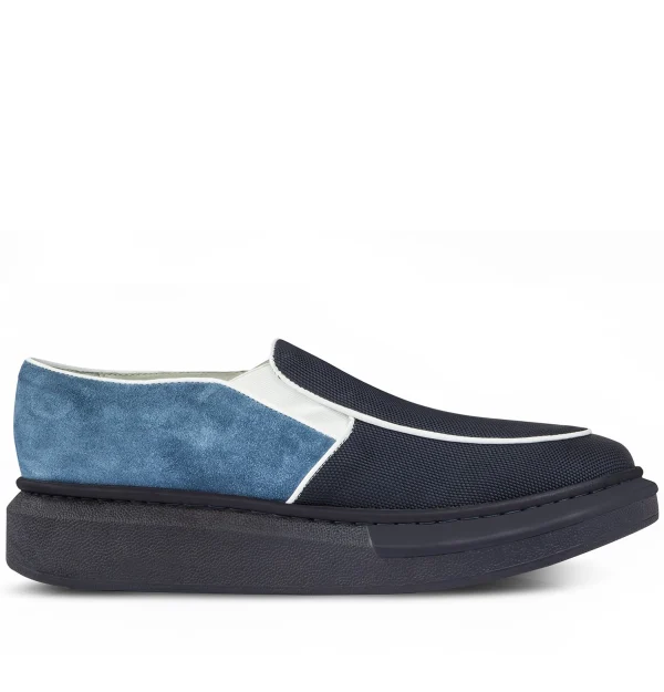 Molokai - Elevator Slip-Ons in Leather/fabric mix up to 2.4 inches