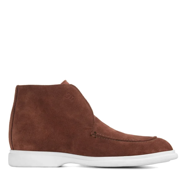 Bauxite - Elevator Ankle Boots in Suede Leather from 2.4 to 3.1 inches