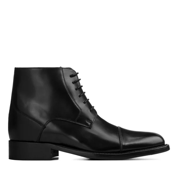 Kaunas - Elevator Ankle Boots in Full Grain Leather from 2.4 to 3.1 inches