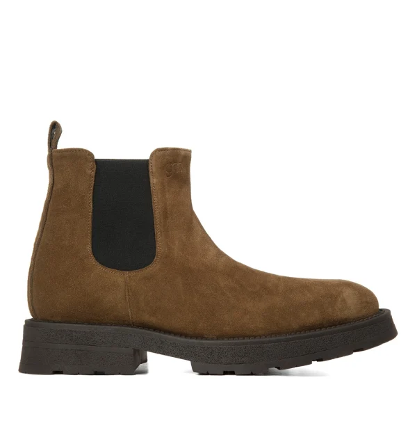 Helsinki - Elevator Chelsea Boots in Suede Leather from 2.4 to 4 inches