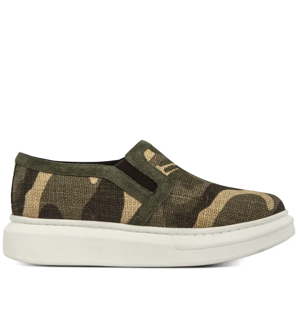 Gela - Elevator Slip-Ons in Mix Leather/Fabric up to 2.6 inches