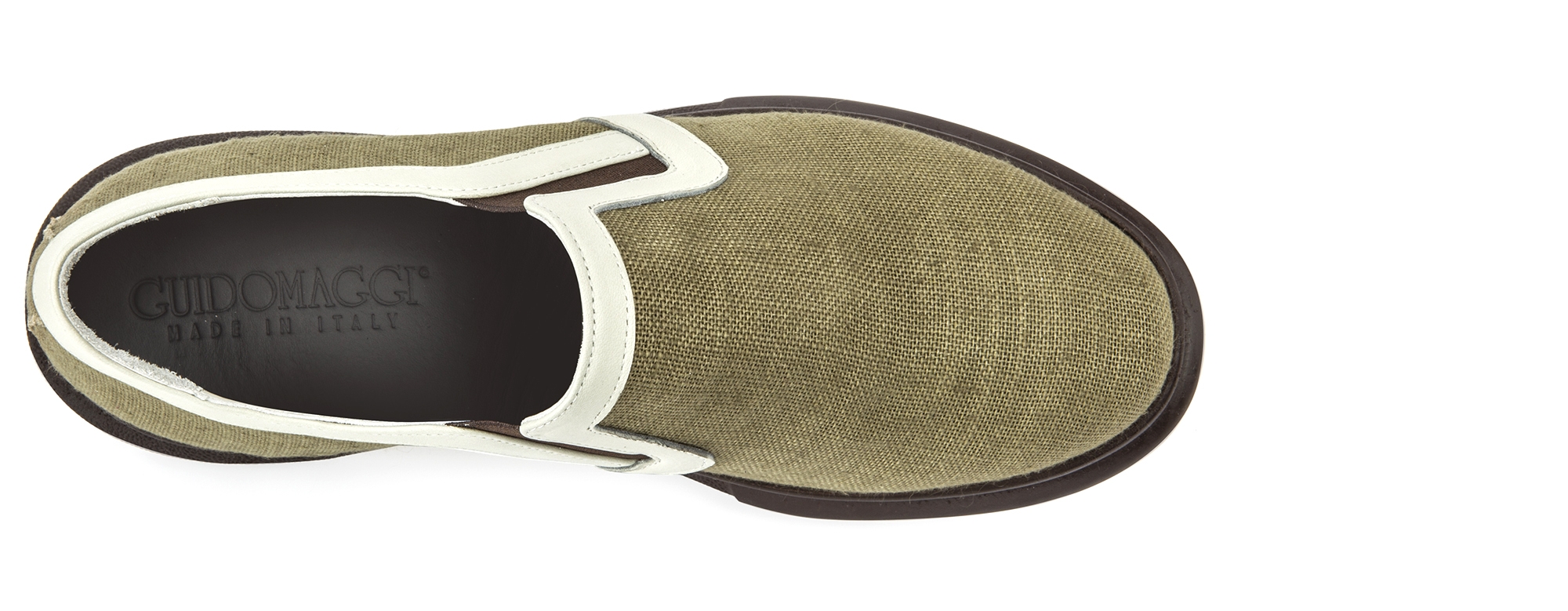 Agarthi - Elevator Slip-Ons in Leather/fabric mix up to 2.4 inches