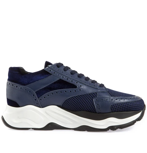 Skywalker - Elevator Sneakers in Leather/fabric mix from 2.4 to 4.3 inches