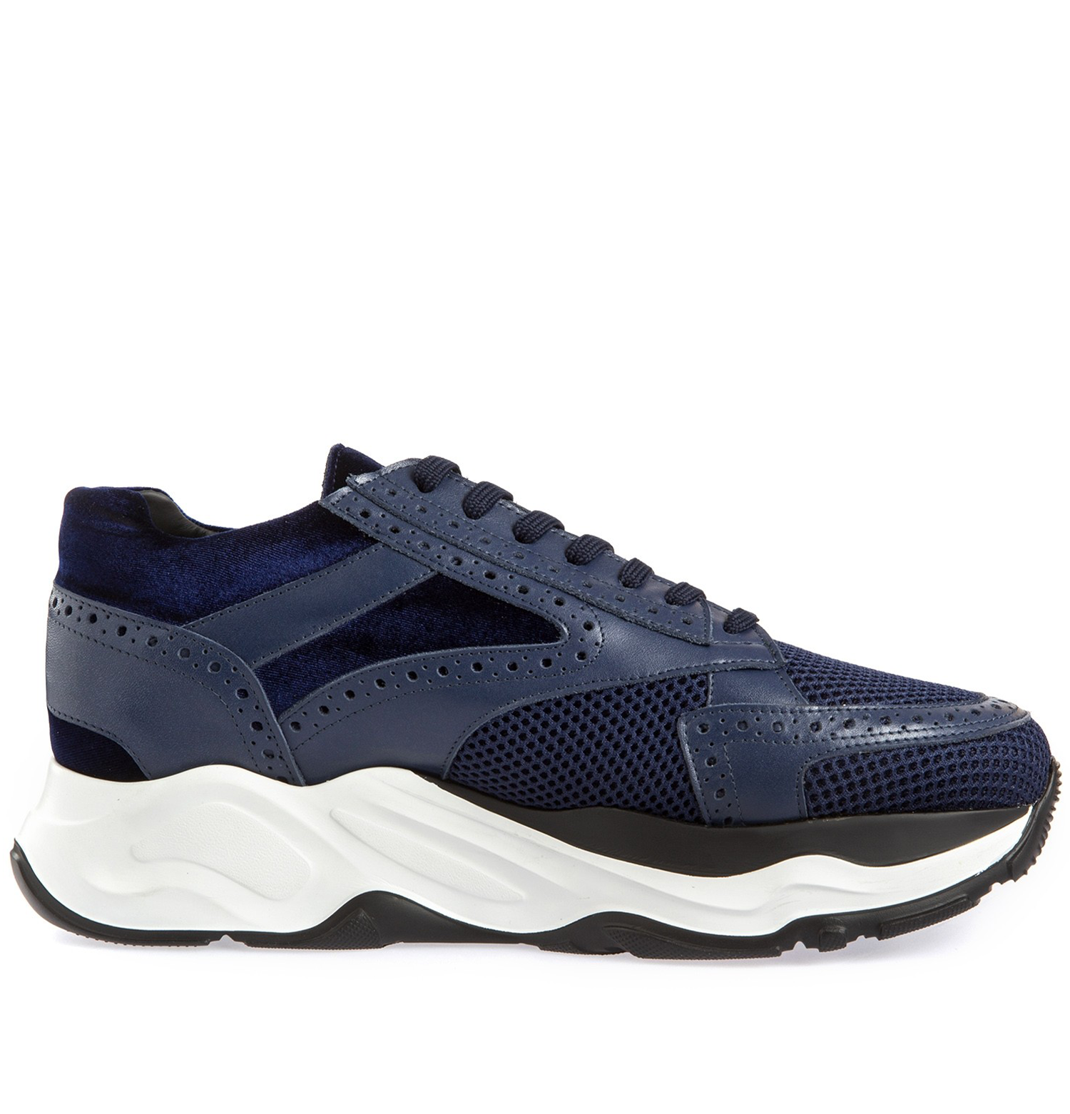 Skywalker - Elevator Sneakers in Leather/fabric mix from 2.4 to 4.3 inches