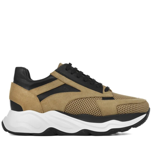 Coppell - Elevator Sneakers in Leather/fabric mix up to 4.3 inches