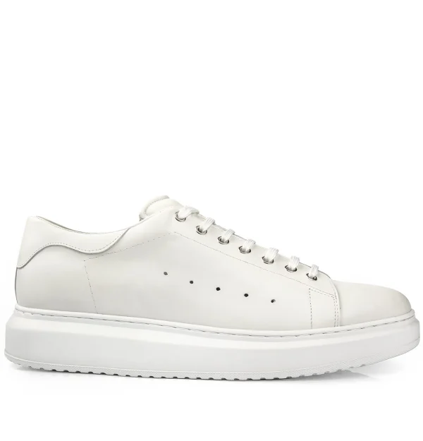 Biarritz - Elevator Sneakers in Full Grain Leather from 2.4 to 3.1 inches