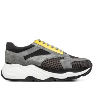 Aflou - Elevator Sneakers in Leather/fabric mix from 2.4 to 4.3 inches