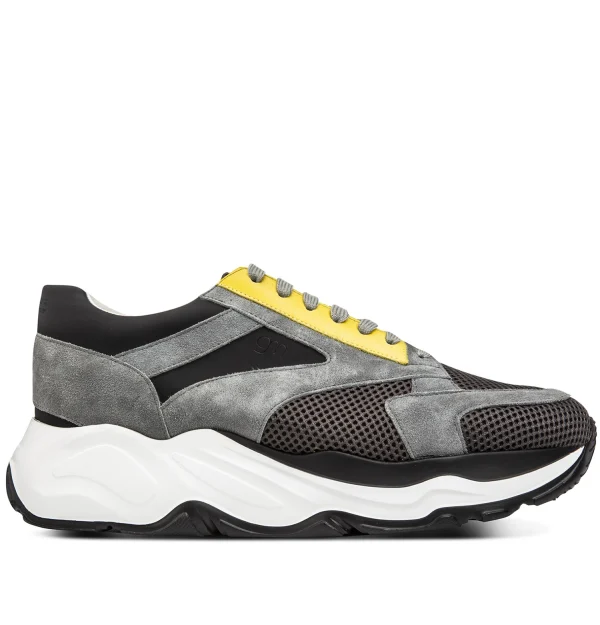 Aflou - Elevator Sneakers in Leather/fabric mix from 2.4 to 4.3 inches