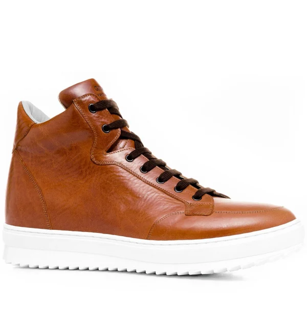 Worth Avenue - Elevator Sneakers in Full Grain Leather from 2.4 to 4 inches