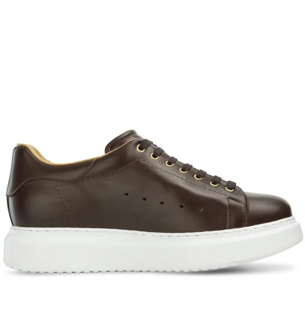 Paestum - Elevator Sneakers in Full grain Leather from 2.4 to 3.1 inches