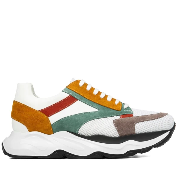 Paraty - Elevator Sneakers in Leather/fabric mix up to 4.3 inches