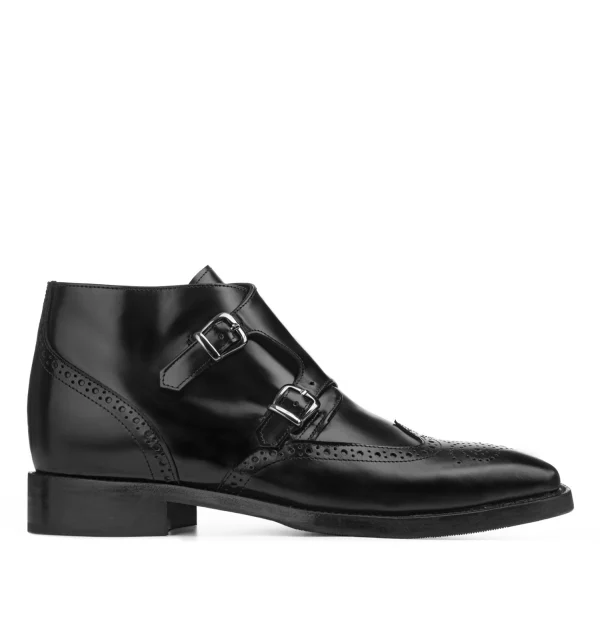 Wilmette - Elevator Ankle Boots in Brushed Leather from 2.4 to 3.1 inches
