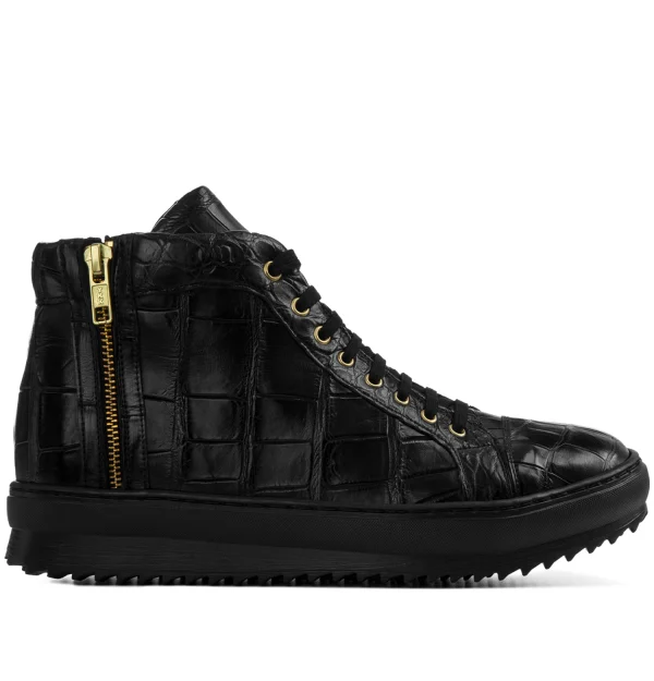 Erice - Elevator Sneakers in Crocodile Leather up to 2.75 inches