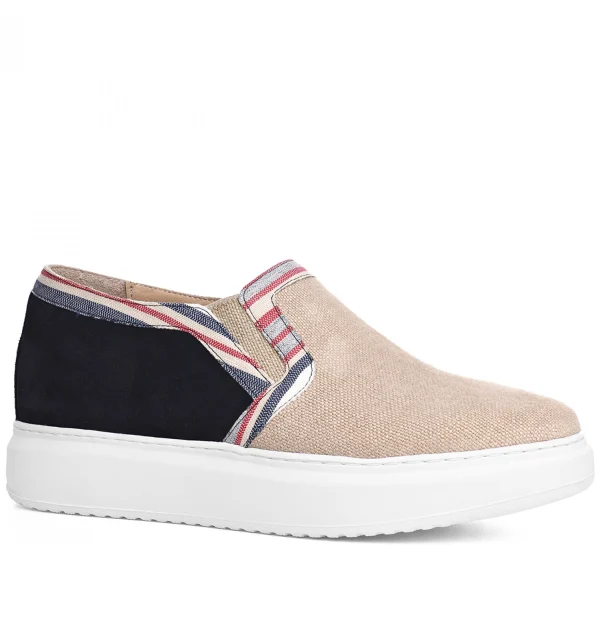 Gijón - Elevator Slip-Ons in Mix Leather/Fabric up to 2.6 inches