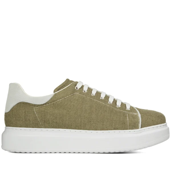Ginostra - Elevator Sneakers in Raffia Fabric from 2.4 to 3.1 inches