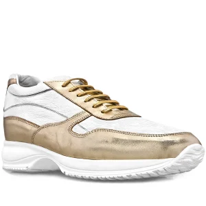 Africa - Elevator Sneakers in Full Grain Leather from 2.4 to 4 inches