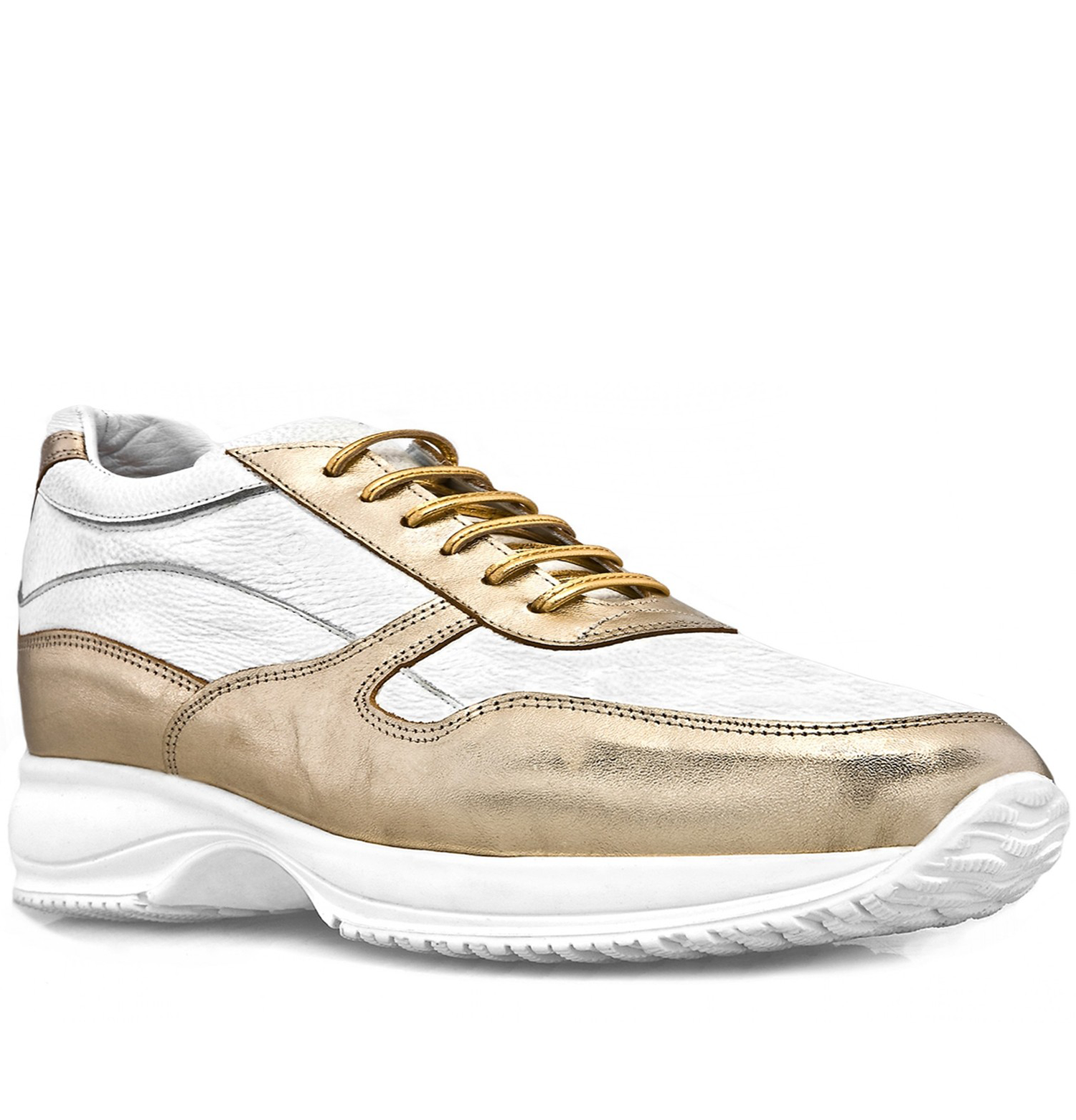 Africa - Elevator Sneakers in Full Grain Leather from 2.4 to 4 inches