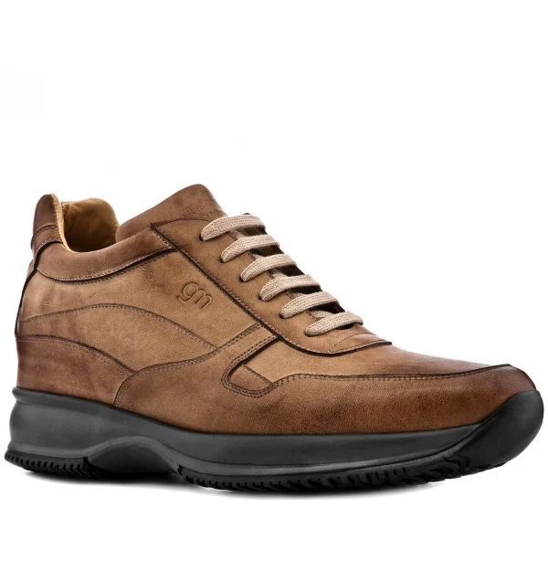 Middle East - Elevator Sneakers in Full Grain Leather from 2.4 to 4 inches