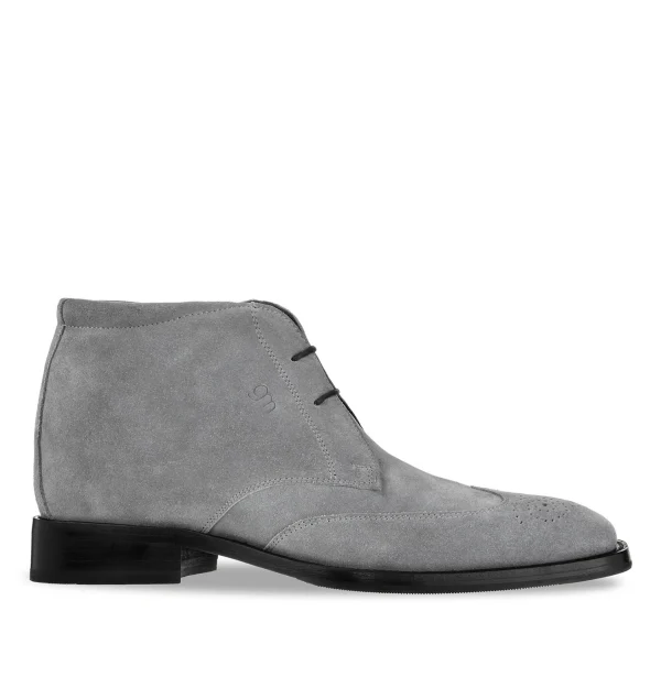 Birmingham - Elevator Ankle Boots in Suede Leather from 2.4 to 3.1 inches