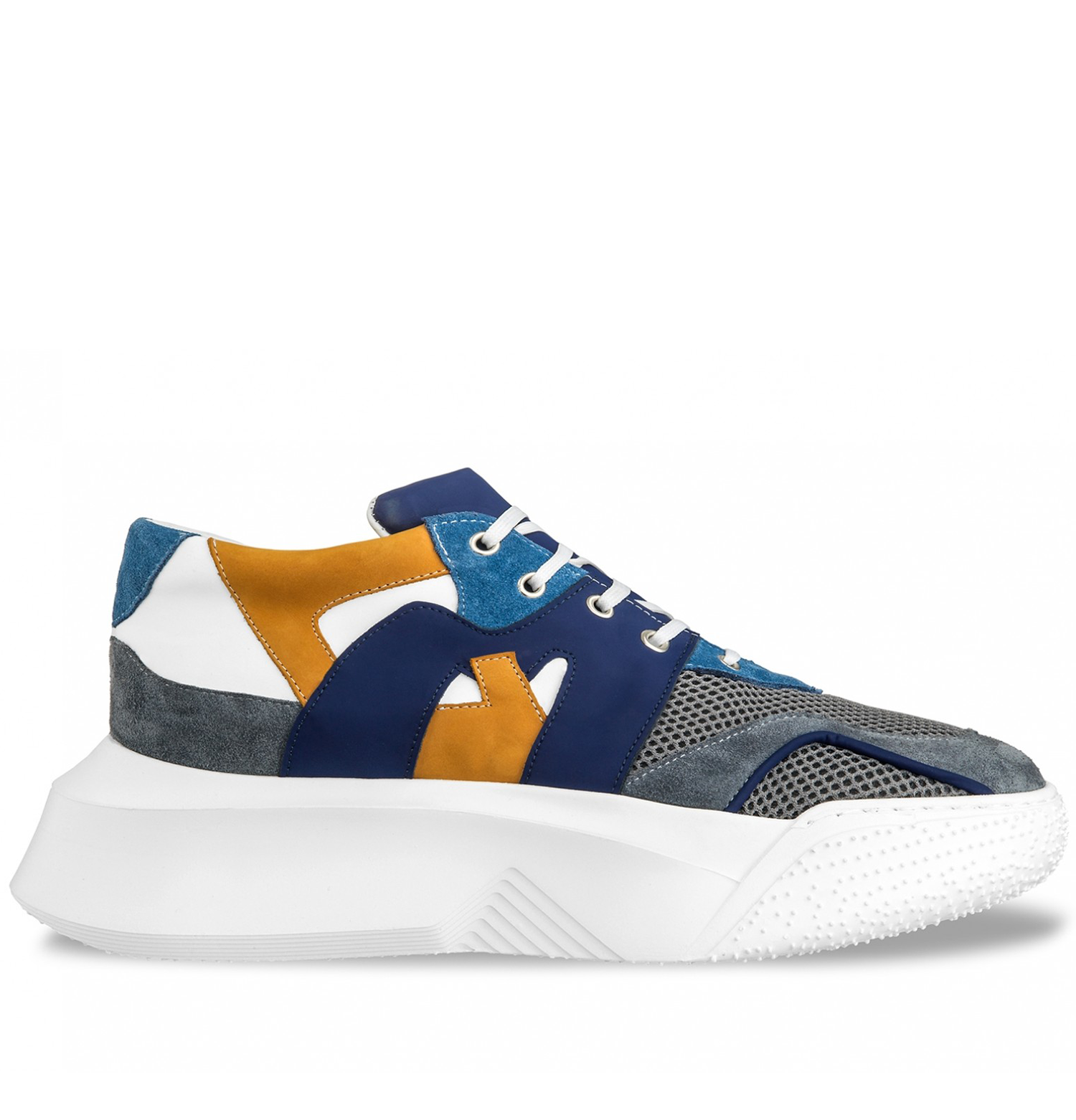 Kobe - Elevator Sneakers in Leather/fabric mix from 2.4 to 4 inches