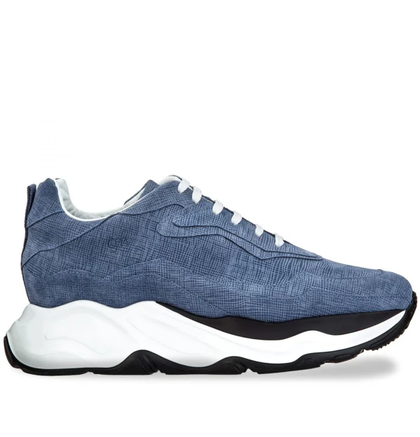 Giant Blue Epi - Elevator Sneakers in Blue Epi Leather from 2.4 to 4.3 inches