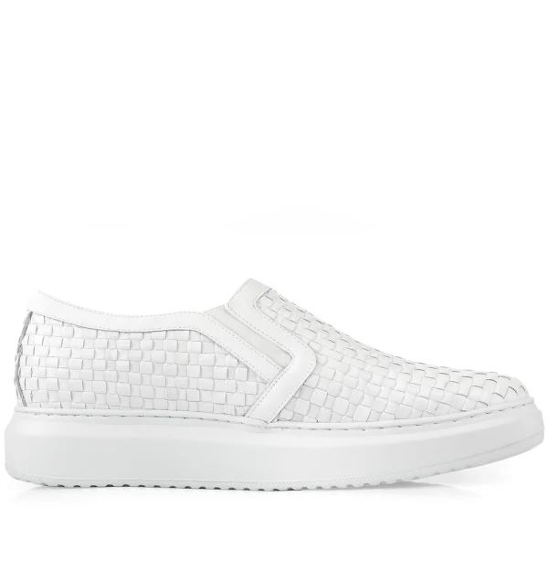 Beachwalker - Elevator Slip-Ons in Braided Leather up to 6 cm
