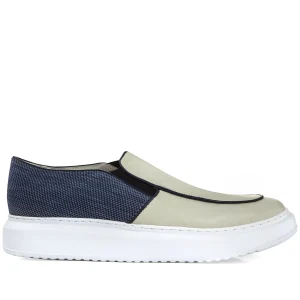 Aire - Elevator Slip-Ons in Leather/fabric mix up to 2.4 inches
