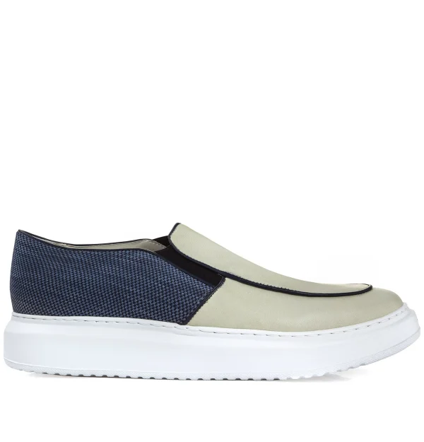 Aire - Elevator Slip-Ons in Leather/fabric mix up to 2.4 inches