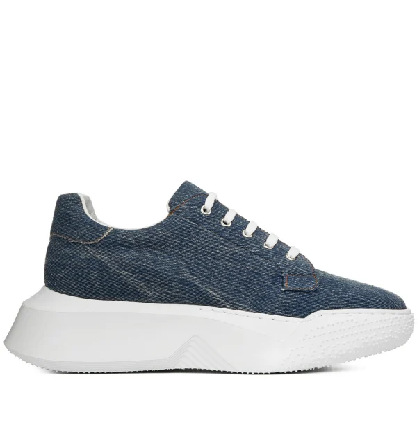 Griante - Elevator Sneakers in Denim Fabric from 2.4 to 4 inches