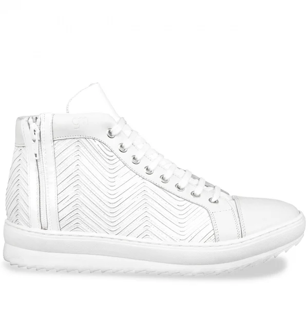 Wembley - Elevator Sneakers in Full Grain Leather from 2 to 2.8 inches