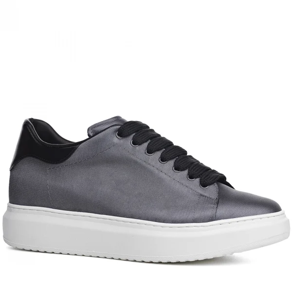 Irvine - Elevator Sneakers in Leather/fabric mix from 2.4 to 3.1 inches