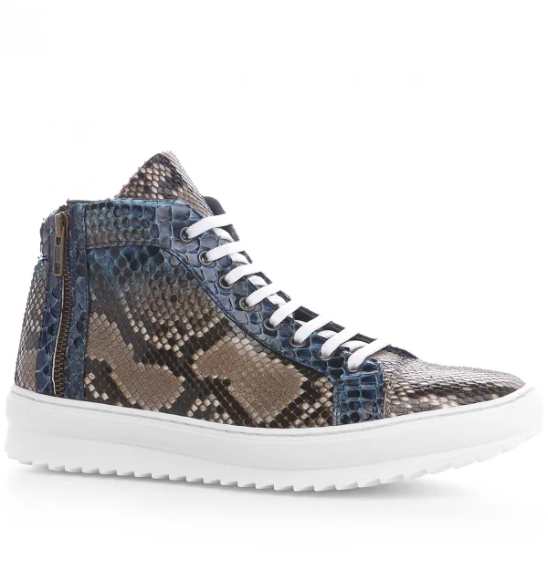 Key West - Elevator Sneakers in Python Leather from 2.4 to 3.1 inches