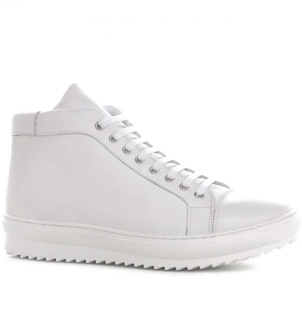 Nevis - Elevator Sneakers in Full Grain Leather from 2.4 to 3.1 inches