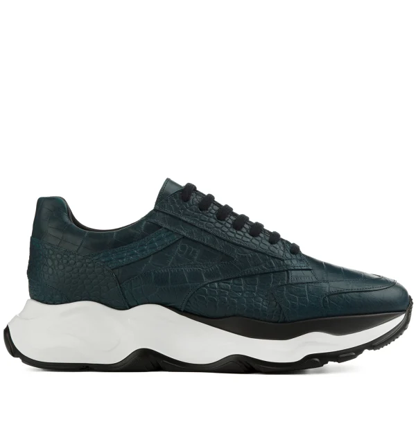 Linosa - Elevator Sneakers in Crocodile Printed Effect Leather from 2.4 to 4.3 inches