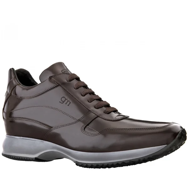 Manhattan W - Women's Elevator Sneakers in Brushed Leather from 2.4 to 4 inches