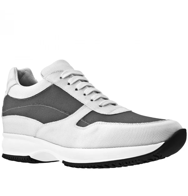 Maui - Elevator Sneakers in Leather/fabric mix from 2.4 to 4 inches